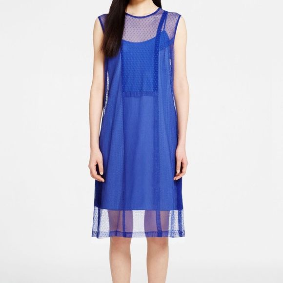 DKNY Women's Blue Lace Dress With Seamin… - Picture 3 of 8